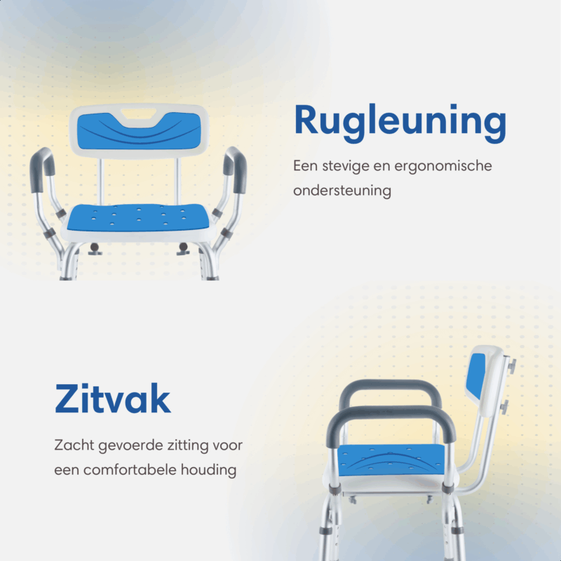 Afneembare rugleuning douchestoel