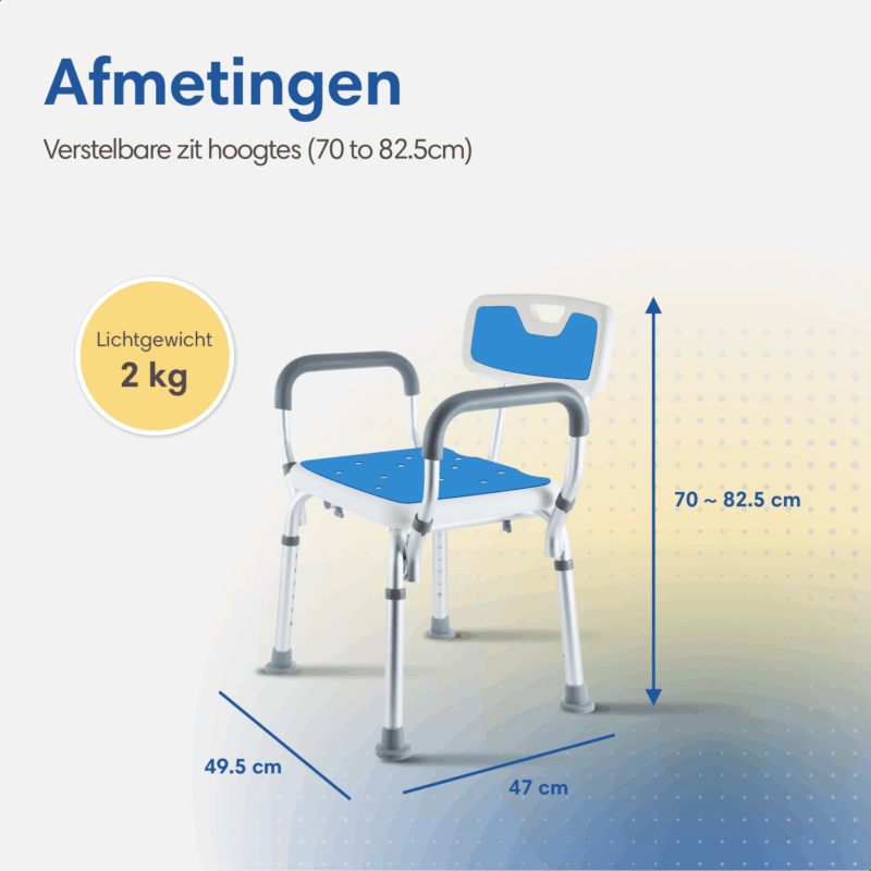 Afmetingen douchestoel