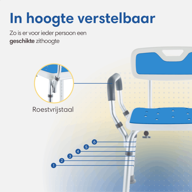 Douchestoel in hoogte verstelbaar