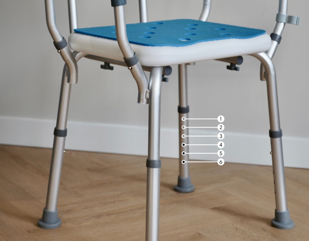 douchestoel in hoogte verstelbaar