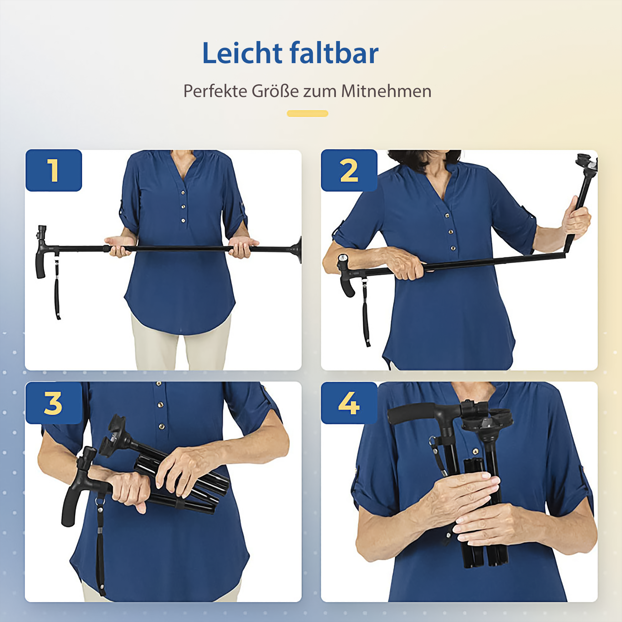 Klappbarer Gehstock