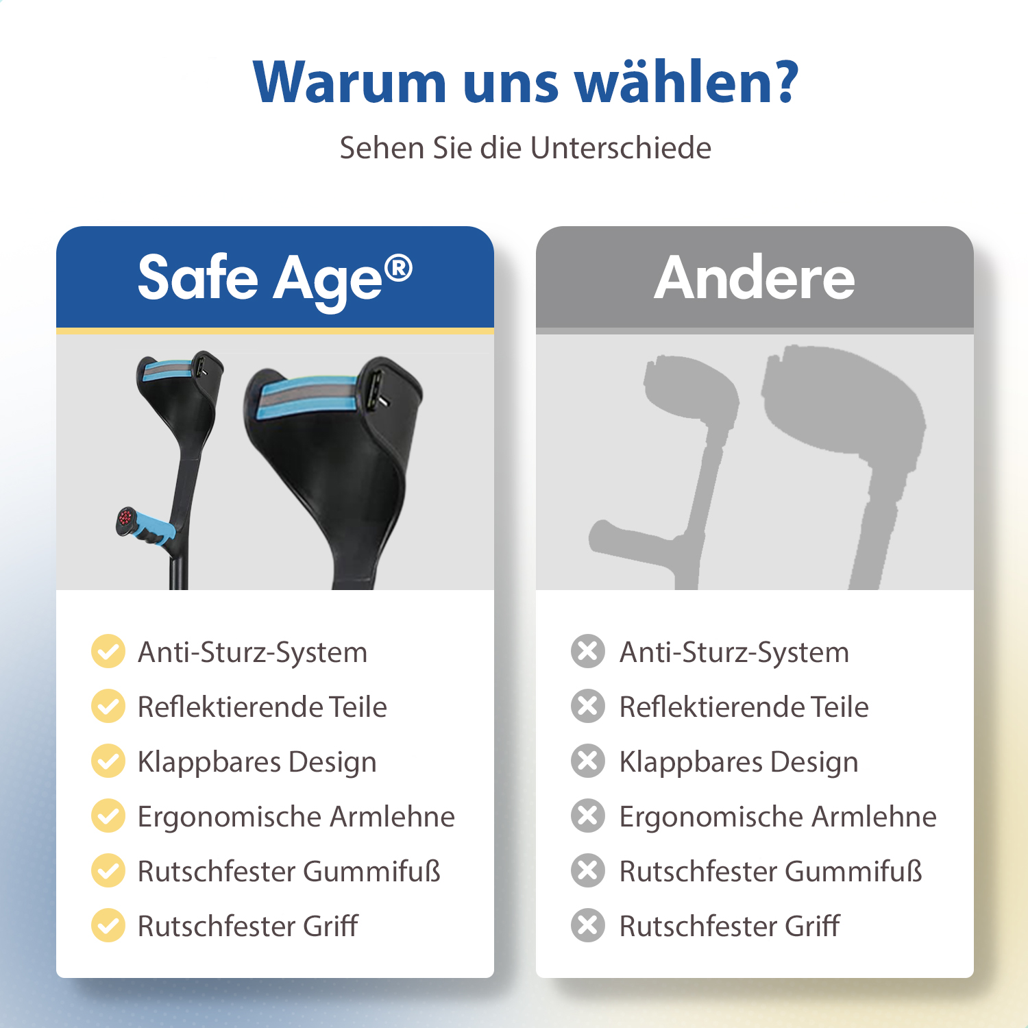 Warum sichere Altersgehstützen