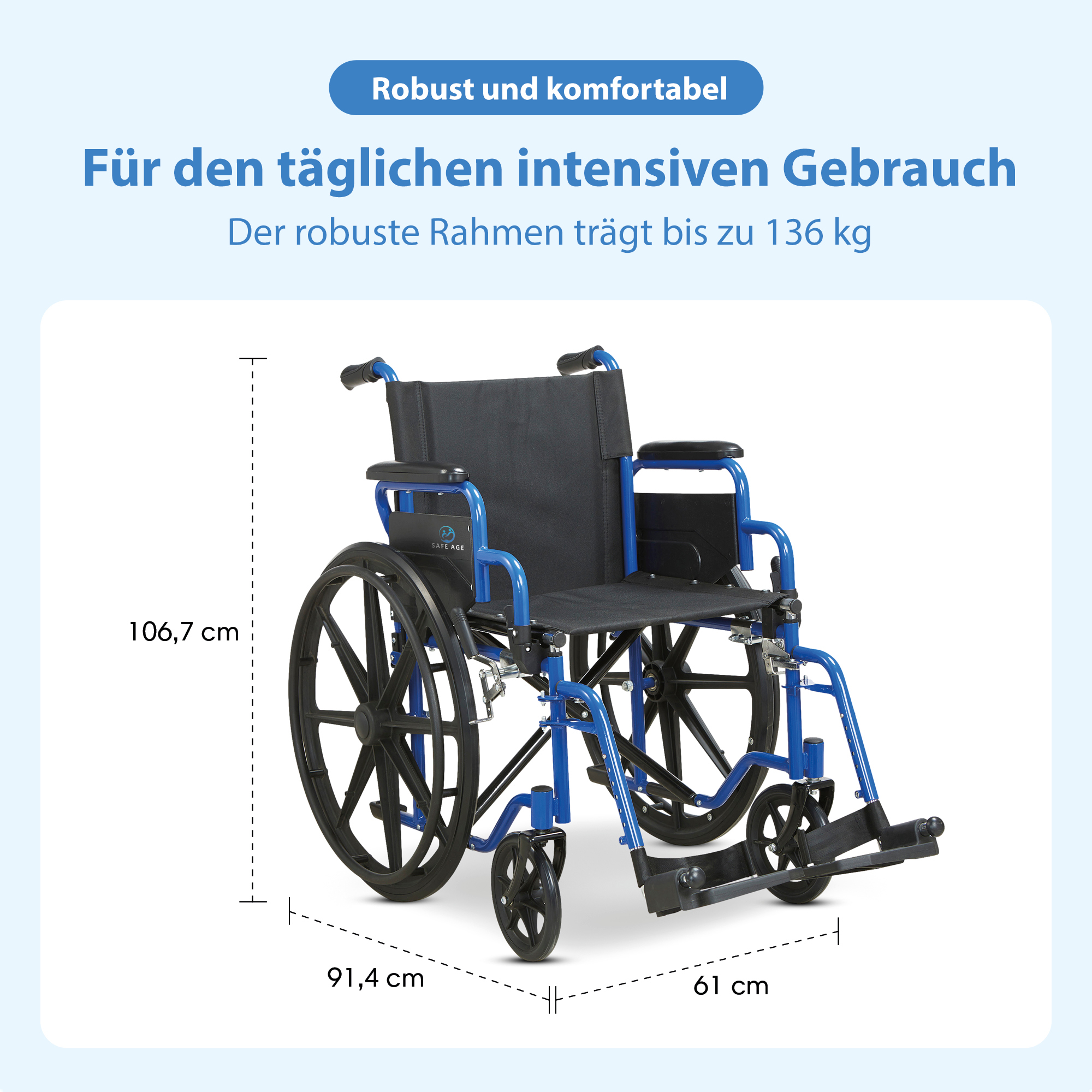 Rollstuhl leicht Abmessungen sicher Alter