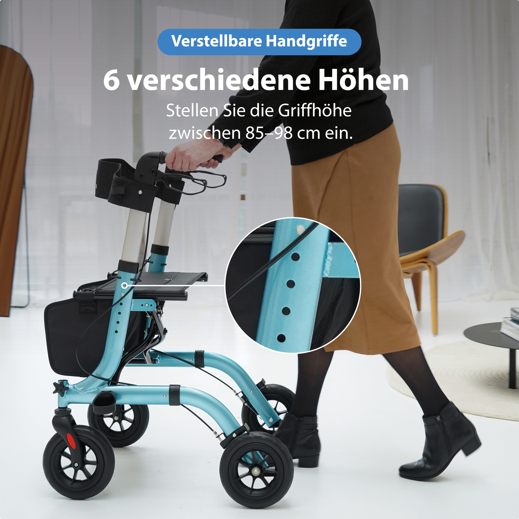 höhenverstellbarer Rollator
