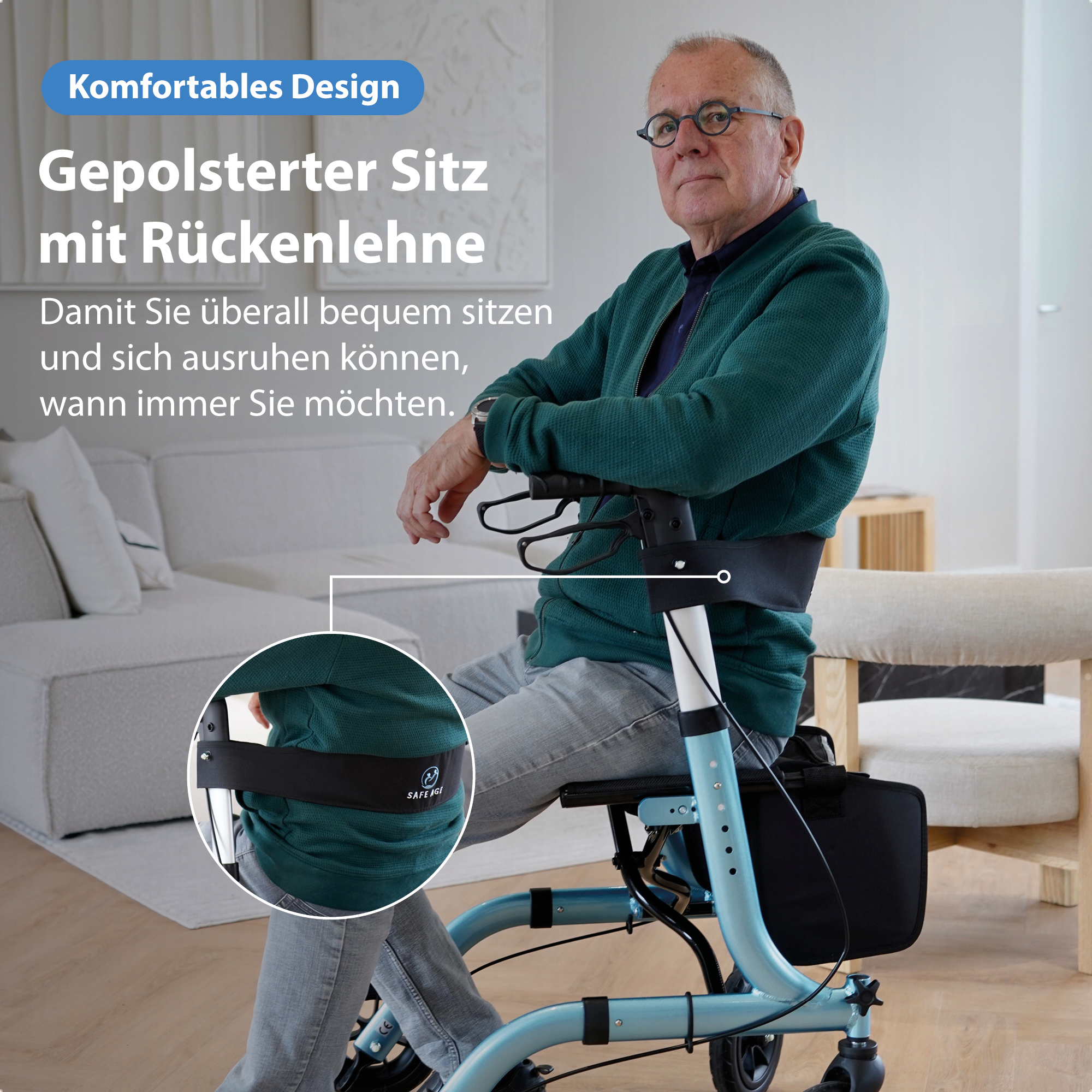 Gehhilfe mit Sitz