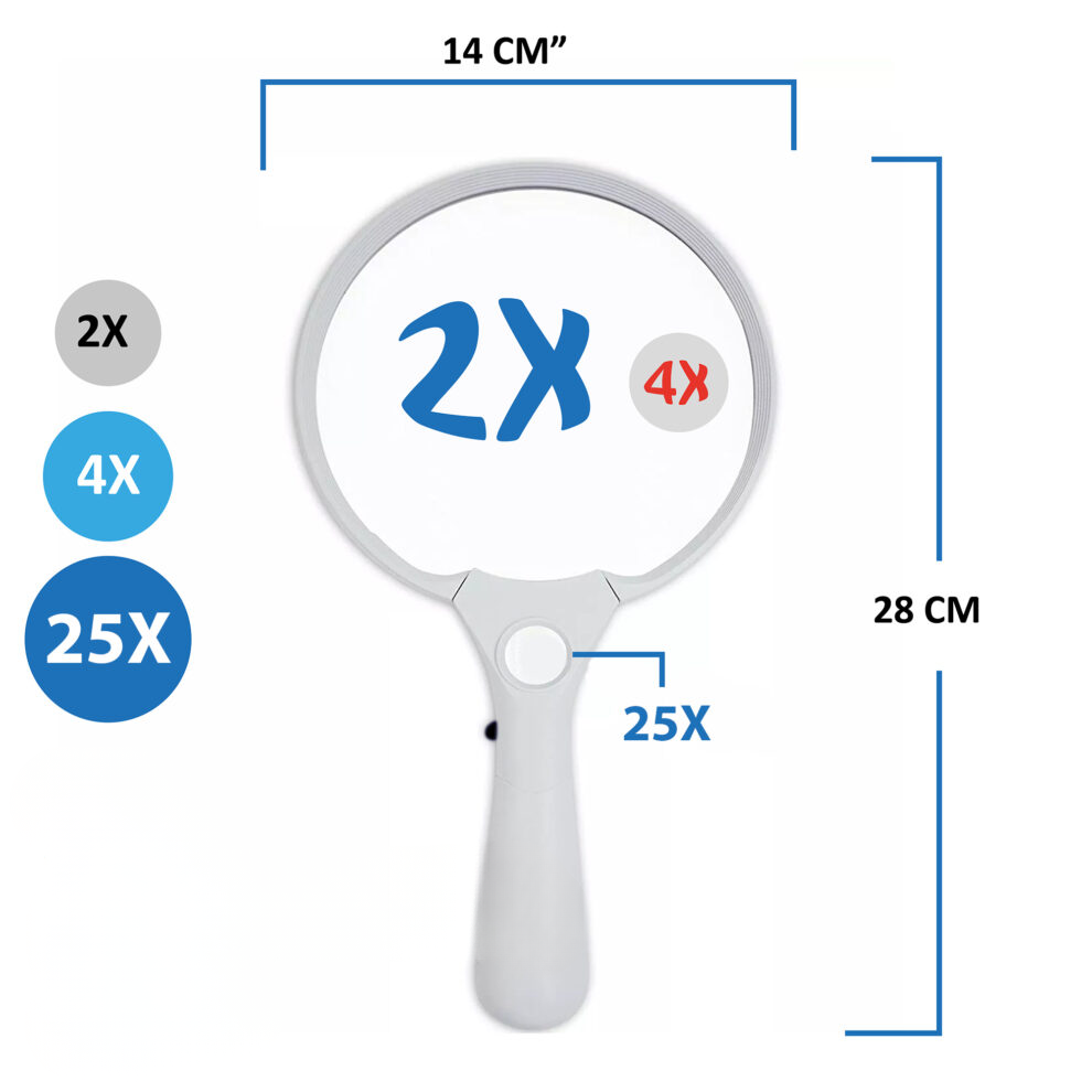 Vergrößerungsglas mit Licht für ältere Menschen